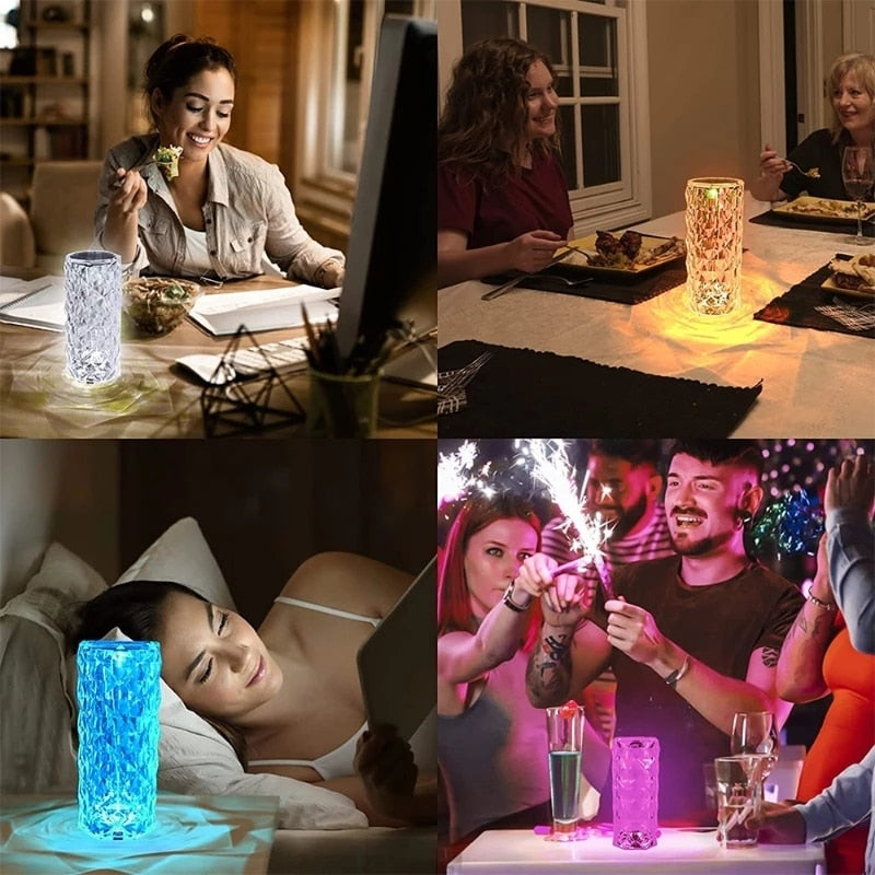 USB Rechargeable LED Crystal Lamp