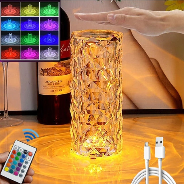 USB Rechargeable LED Crystal Lamp