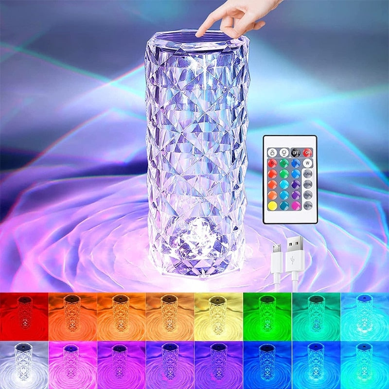 USB Rechargeable LED Crystal Lamp